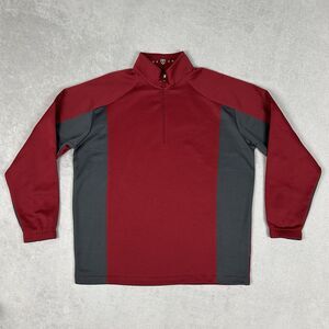Nike Golf Track Jacket Men's Large Red Gray 1/4 Zip Swoosh Pullover Sports VTG